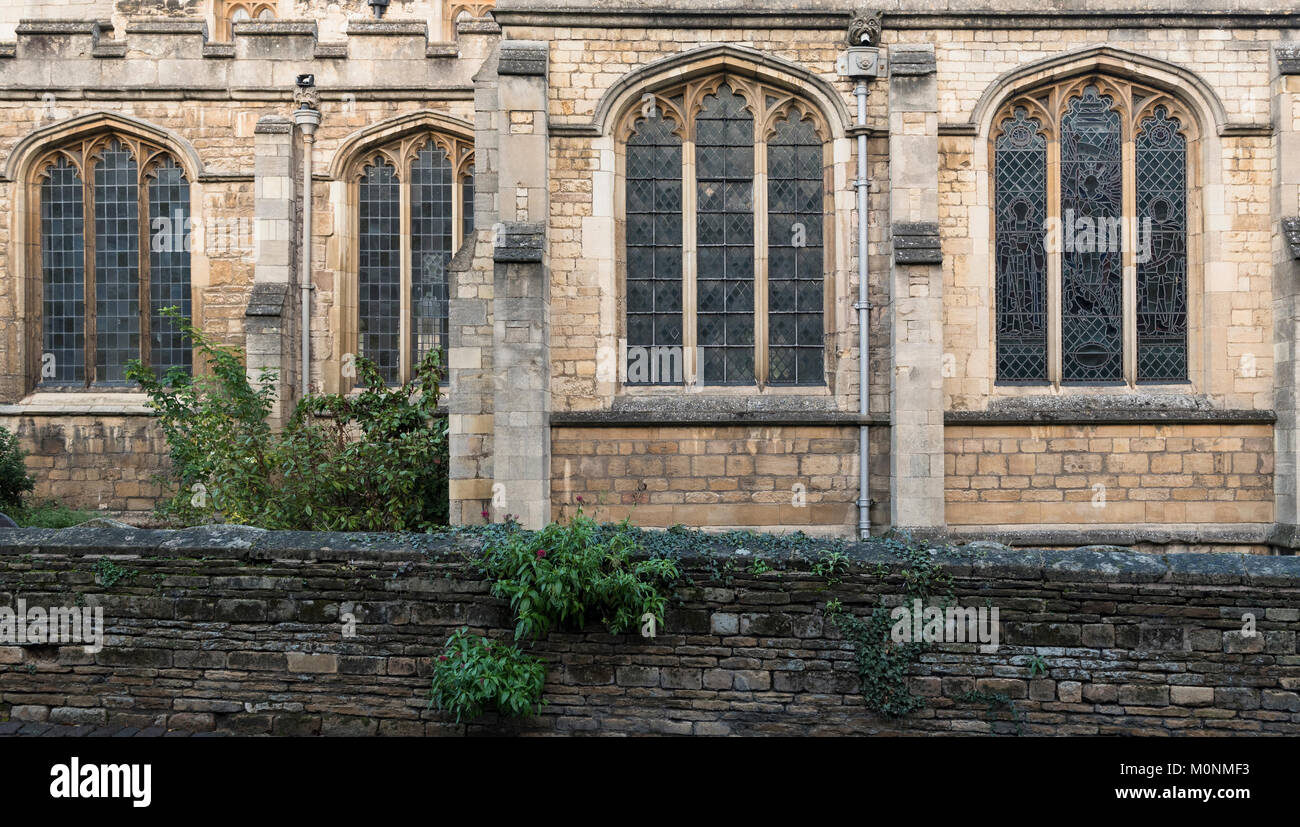 Side wall of St George’s Church, Stamford, Lincolnshire, England Stock Photo