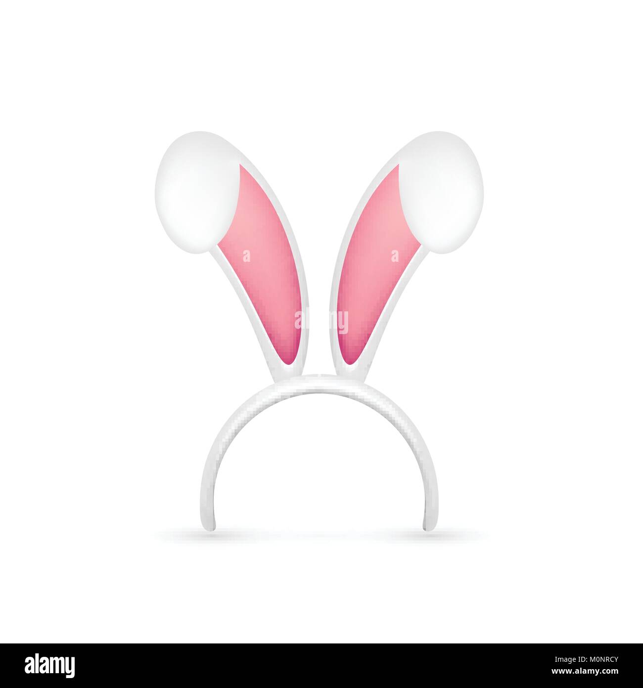 Easter Bunny Ears. Pink and White Mask with Rabbit Ear. Spring Seasonal ...
