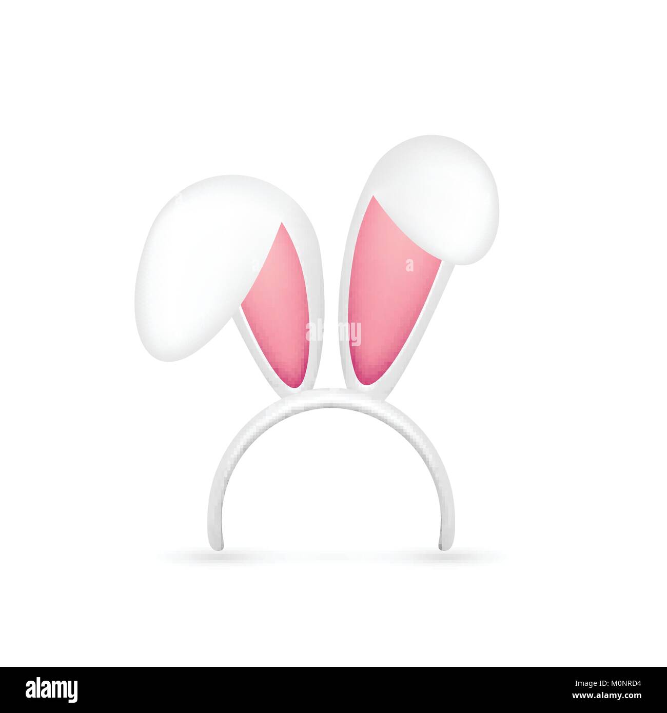 Easter Bunny Ears. Pink and White Mask with Rabbit Ear. Spring Seasonal ...
