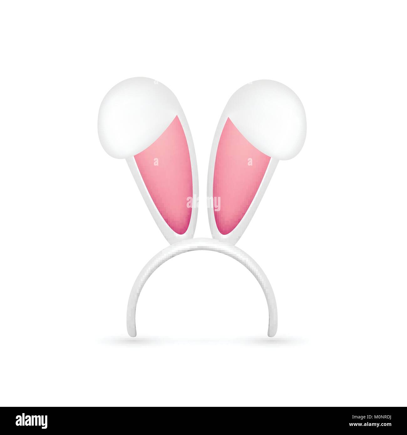 Easter Bunny Ears. Pink and White Mask with Rabbit Ear. Spring Seasonal ...