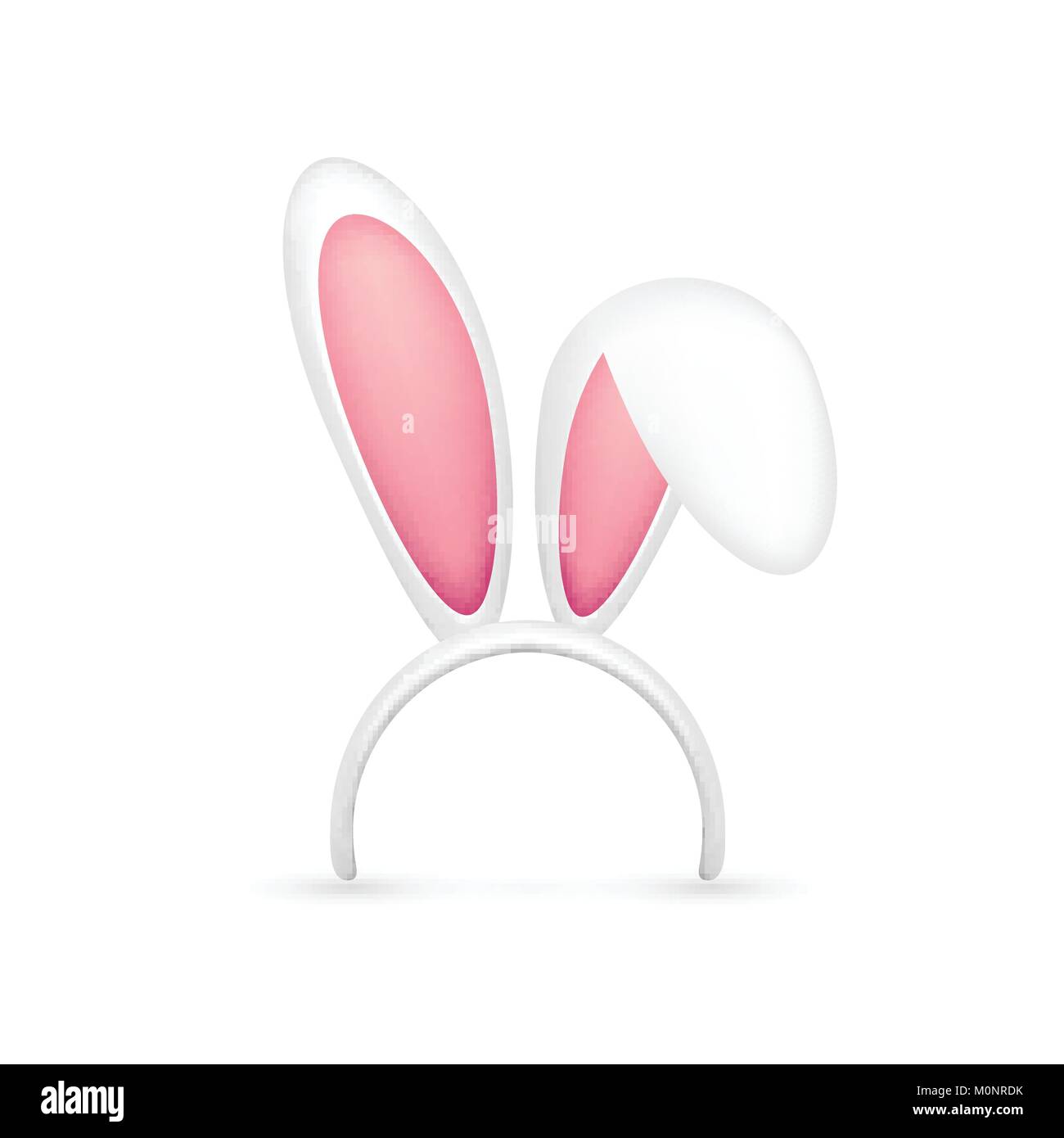 Easter Bunny Ears. Pink and White Mask with Rabbit Ear. Spring Seasonal ...