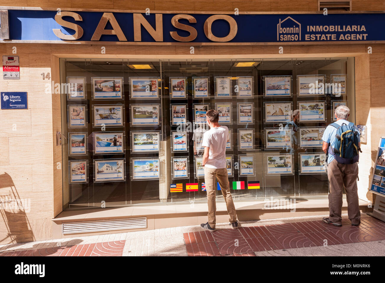 A Estate Agent in Mahon , Menorca , Balearic Islands , Spain Stock Photo