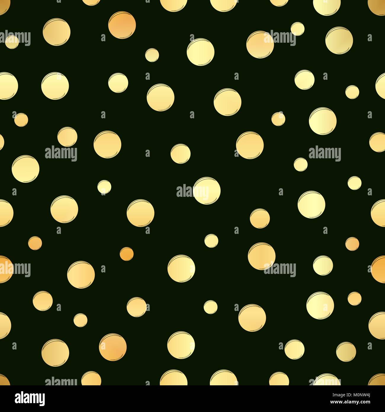 Gold circle seamless pattern. Abstract gold geometric modern background