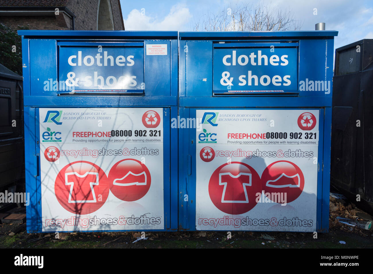 Clothes and Shoes recycling bank in London Borough of Richmond upon
