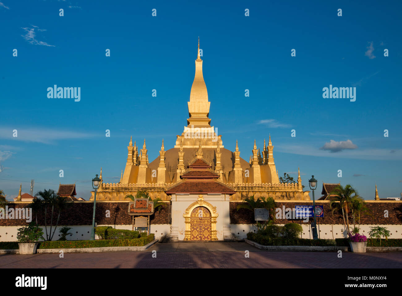 Buddhist stupa,That Luang,Vientiane,Laos Stock Photo