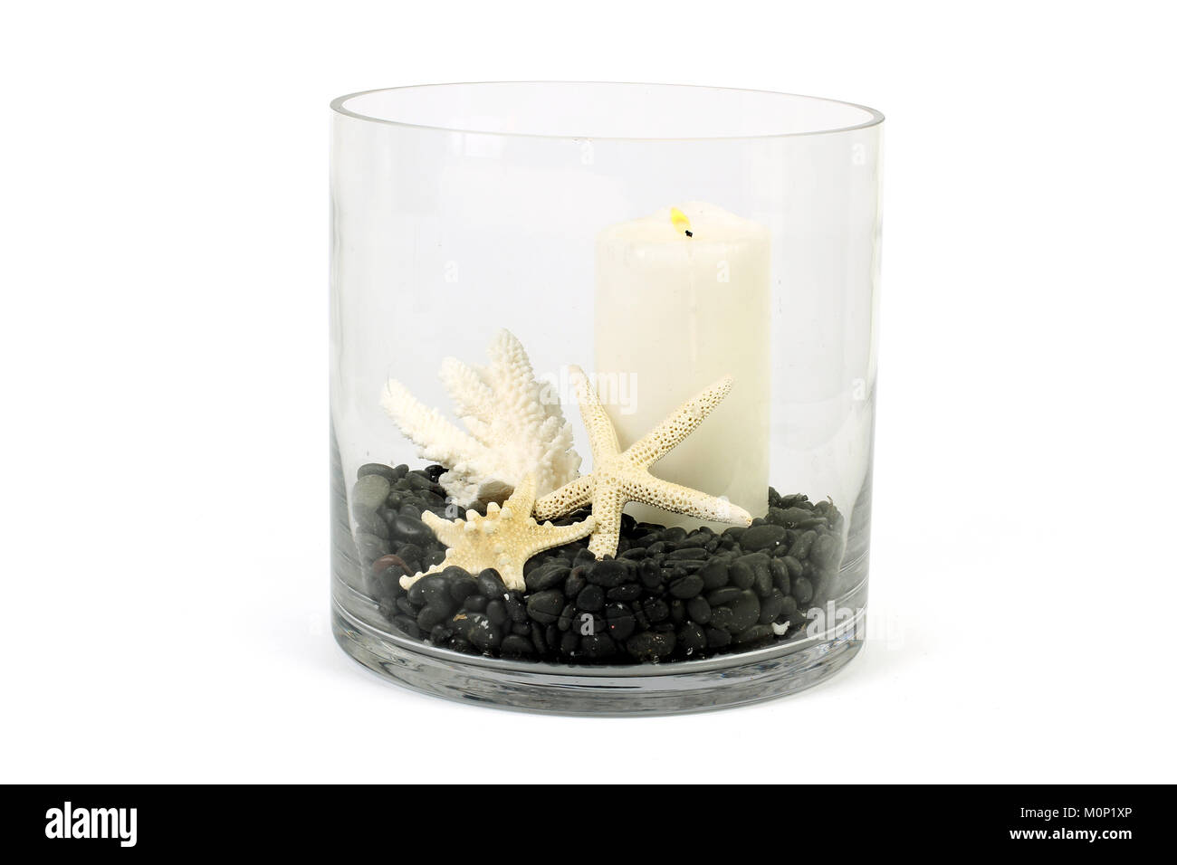 Tea Light Candle Decoration in Glass Stock Photo Alamy