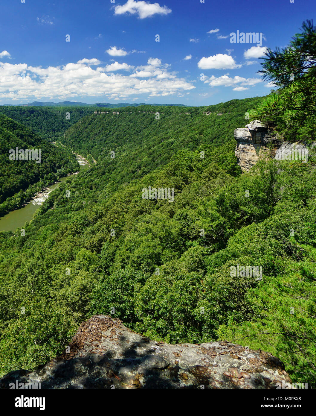 New River Gorge from Beauty Mountain Overlook West Virginia Stock Photo