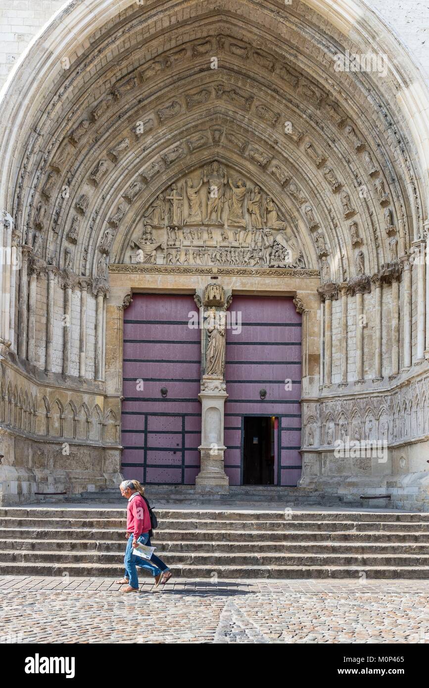 France,Pas de Calais,Saint Omer,the Gothic cathedral of Notre Dame de Saint Omer Stock Photo