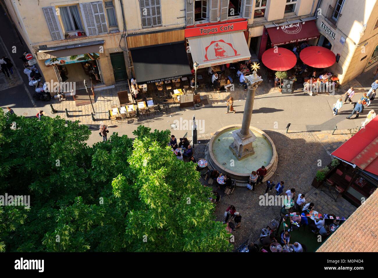 France,Bouches du Rhone,Aix en Provence,Place des Augustins,Fontaine des Augustins Stock Photo