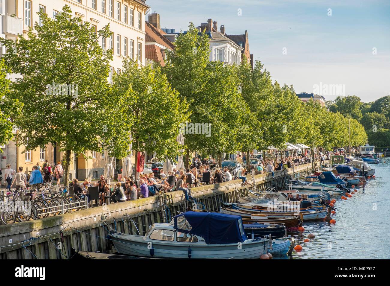 Denmark,Zealand,Copenhagen,Christianshavn district,Overgaden quays Neden Vandet Stock Photo