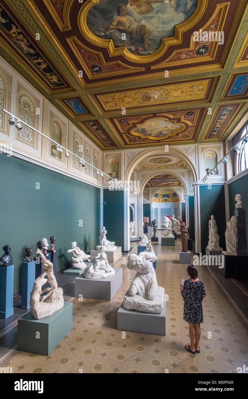 Denmark,Zealand,Copenhagen,Ny Carlsberg Glyptotek,museum founded in 1897 by the son of the brewery founder Carlsberg and designed by the architect Vilhelm Dahlerup,gallery of antique statues Stock Photo