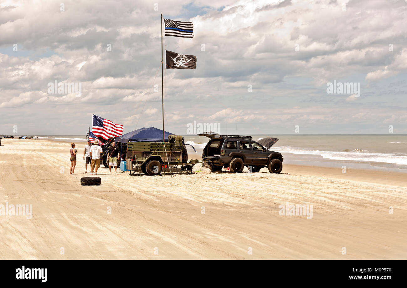 NC01413-00...NORTH CAROLINA - Day on the beach along the Atlantic Coast at the edge of a housing development located beyond Corrola and the end of th Stock Photo