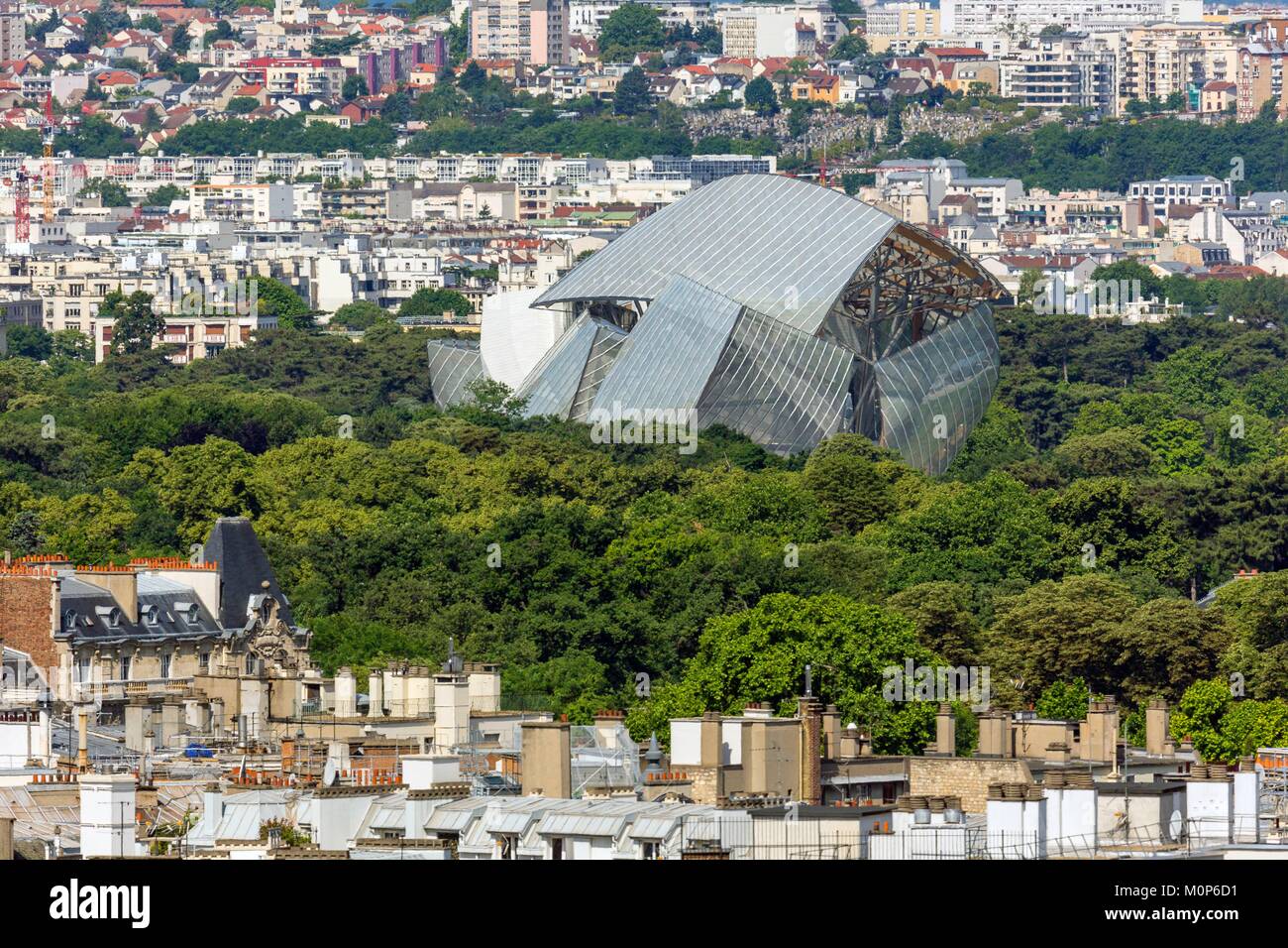 France,Paris,the Louis Vuitton Foundation of architect Franck Gehry in the Bois de Boulogne Stock Photo