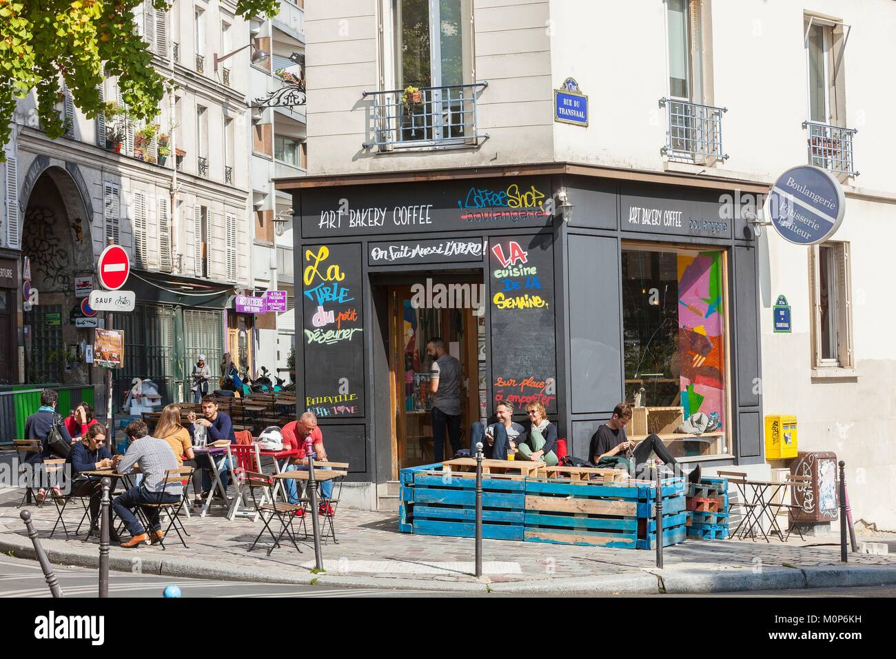 France,Paris,restaurant Rue des Envierges Stock Photo - Alamy