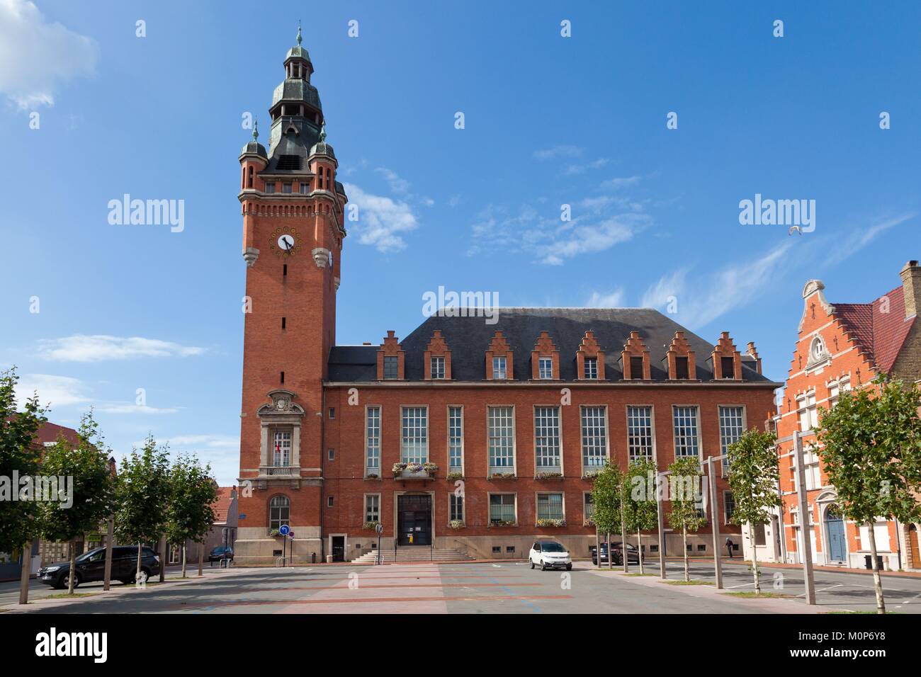 France,Nord,Dunkirk,town hall of the district of Rosendael Stock Photo