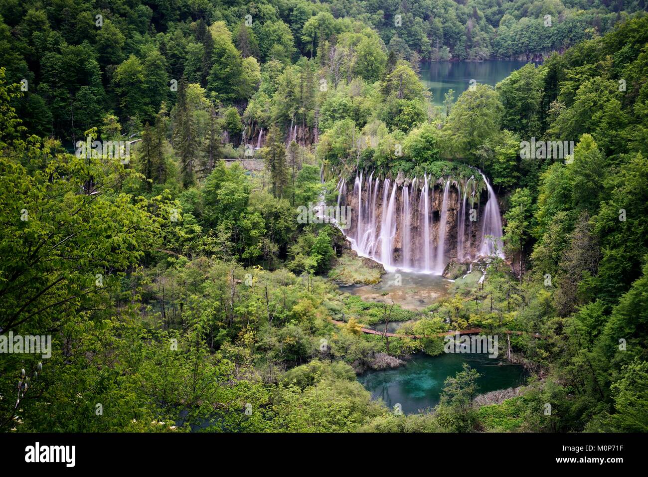 Croatia,Plitvice lakes National Park,listed as World Heritage by UNESCO,upper lakes Stock Photo