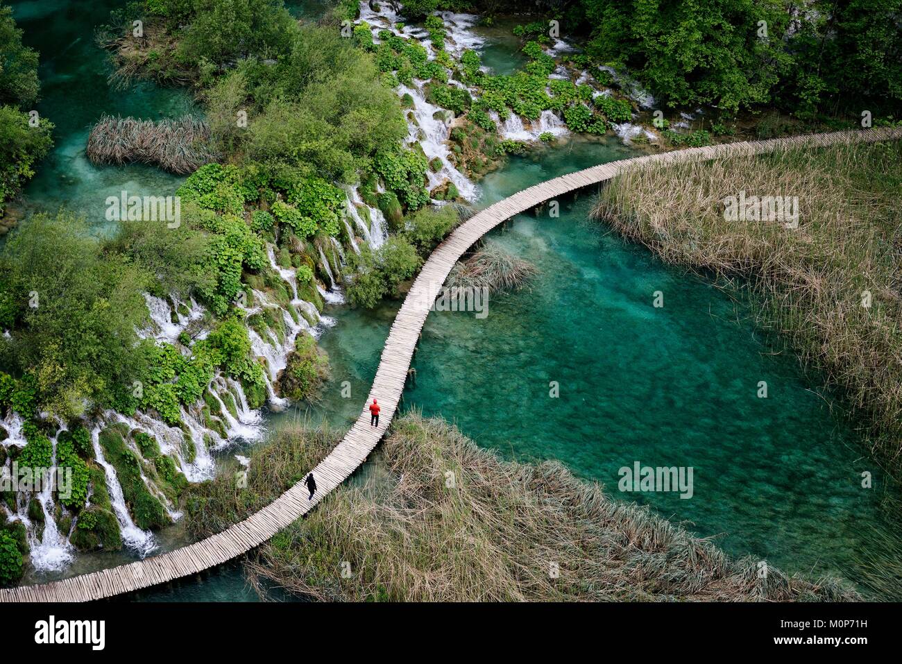 Croatia,Plitvice lakes National Park,listed as World Heritage by UNESCO,lower lakes Stock Photo