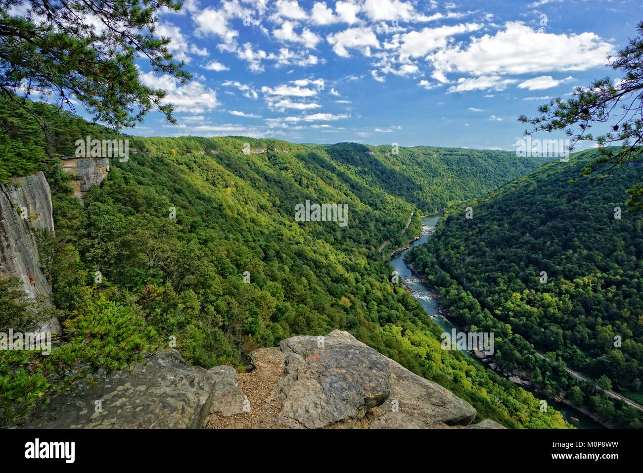 New River Gorge Endless Wall trail at Diamond Point West Virginia Stock Photo