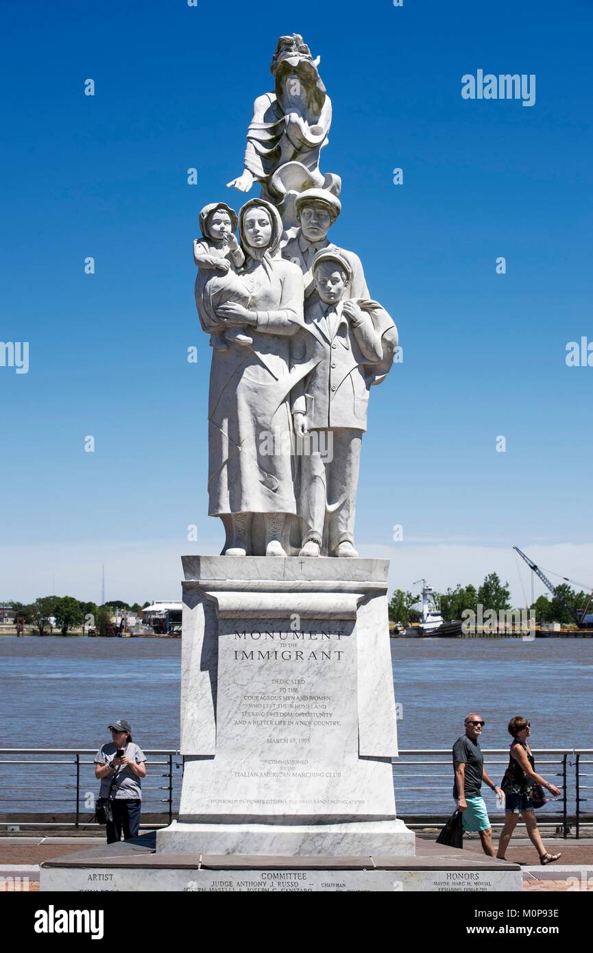 New orleans monument to the immigrant hires stock photography and