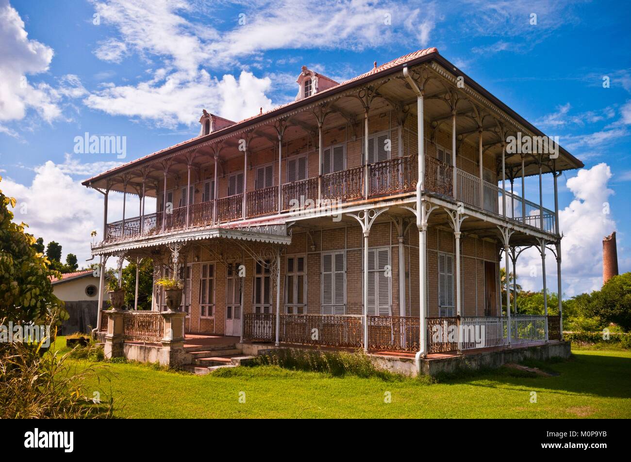 France Caribbean Lesser Antilles Guadeloupe Grande Terre Le Moule Habitation Zevallos Was Built Between 1868 And 1871 In The Style Typical Of Industrial Houses Designed In Workshop And Sold In Kit With Colonnades Marquise In Metal Lace Supplied Turnkey