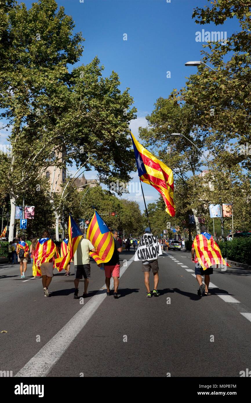 Spain,Catalonia,Barcelona,Diada 2017,Catalonia's National Day Stock Photo