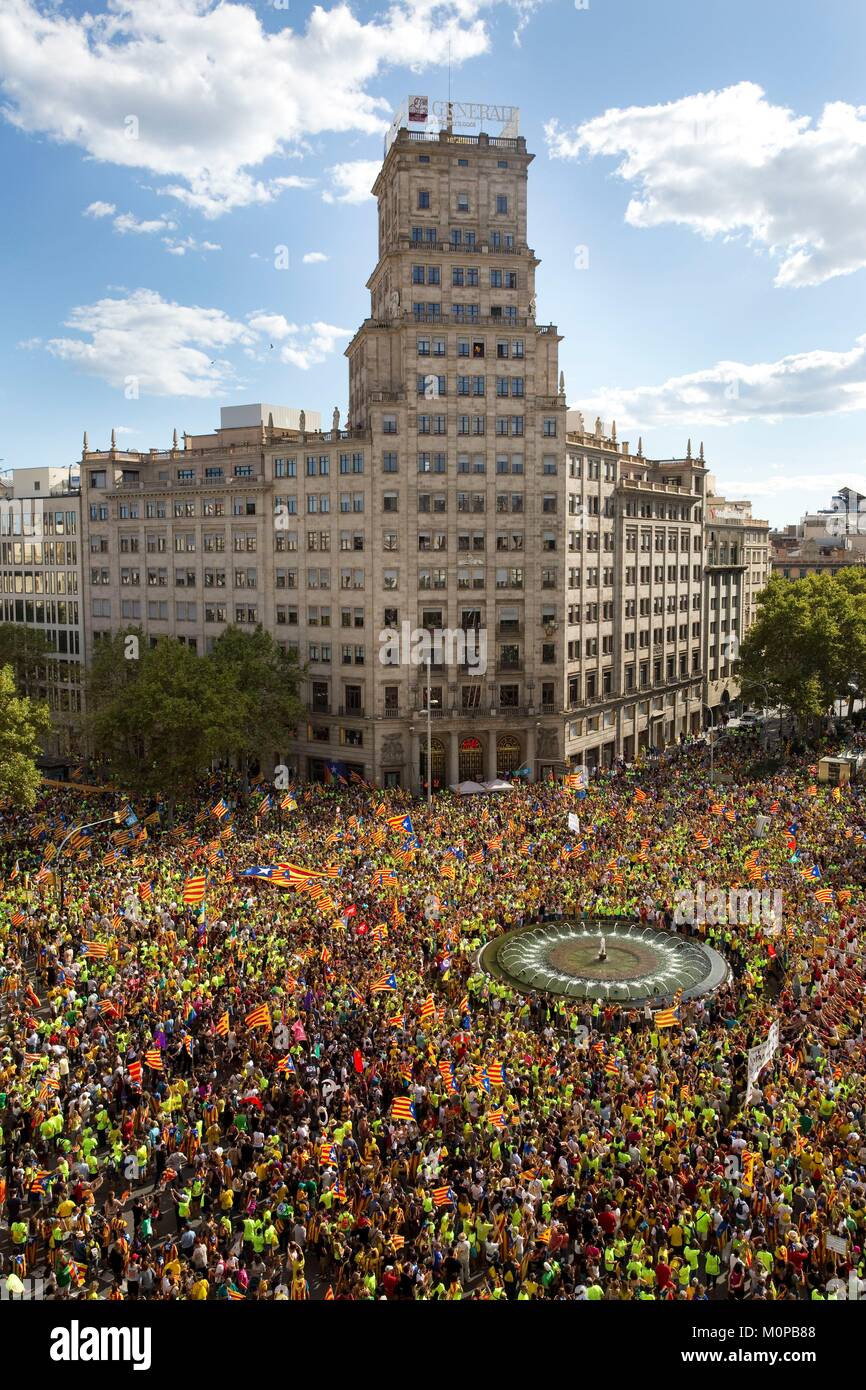 Spain,Catalonia,Barcelona,Diada 2017,Catalonia's National Day Stock Photo