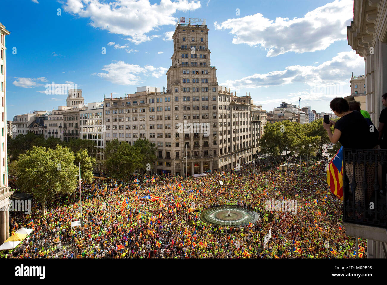 Spain,Catalonia,Barcelona,Diada 2017,Catalonia's National Day Stock Photo