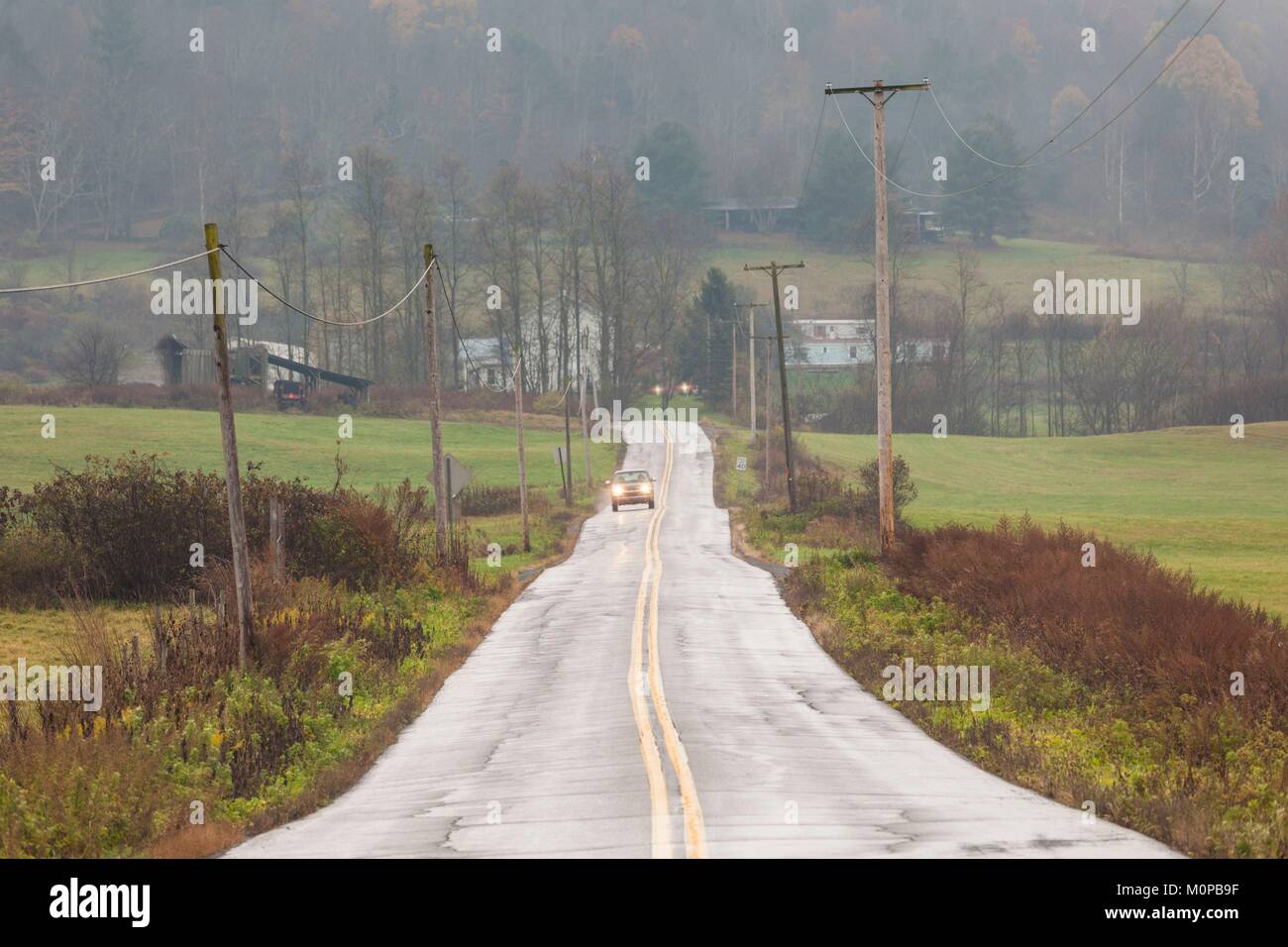 United States,Pennsylvania,Nicholson,country road,autumn Stock Photo