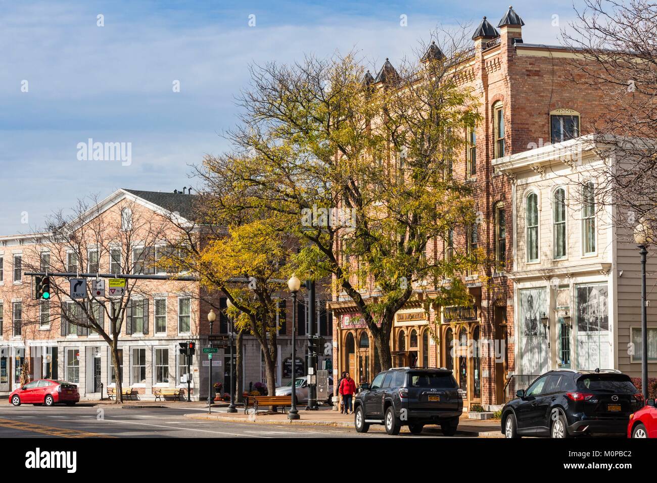 United States,New York,Finger Lakes Region,Skaneateles,village view Stock Photo