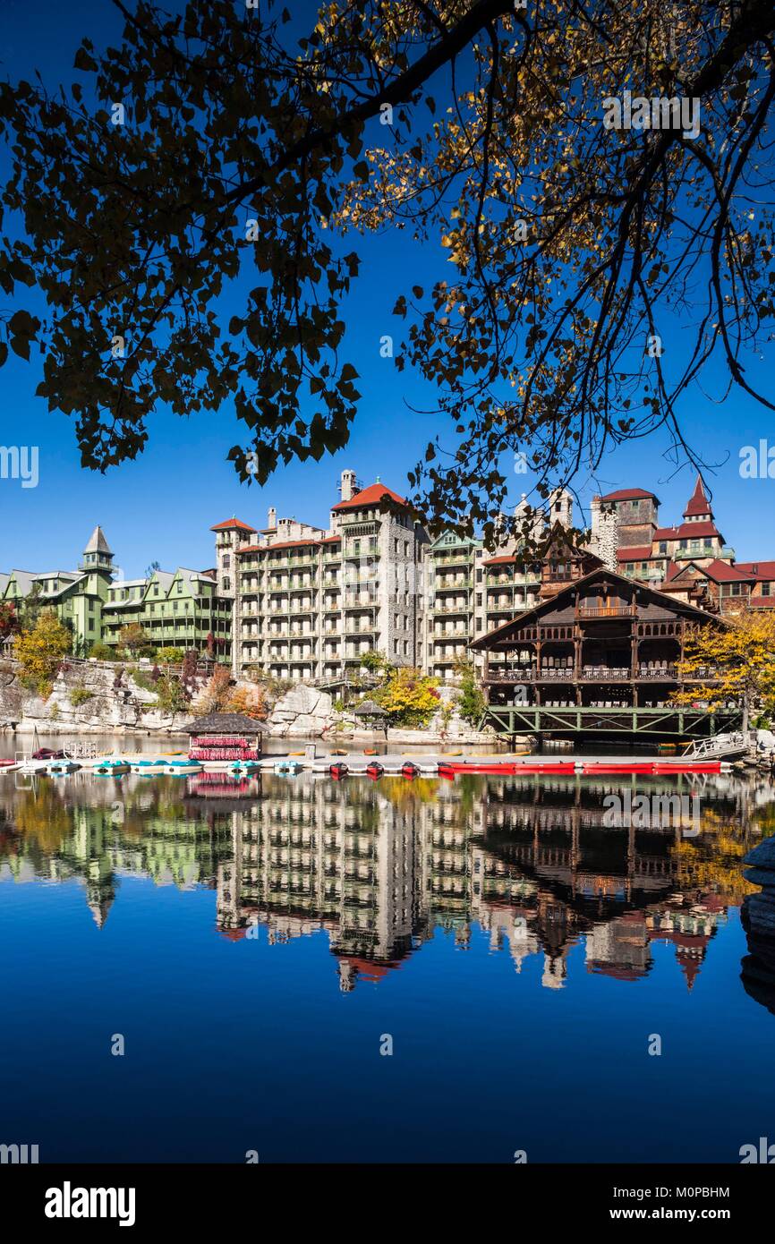 United States,New York,Hudson Valley,New Paltz,Mohonk Moutain House,historic hotel Stock Photo