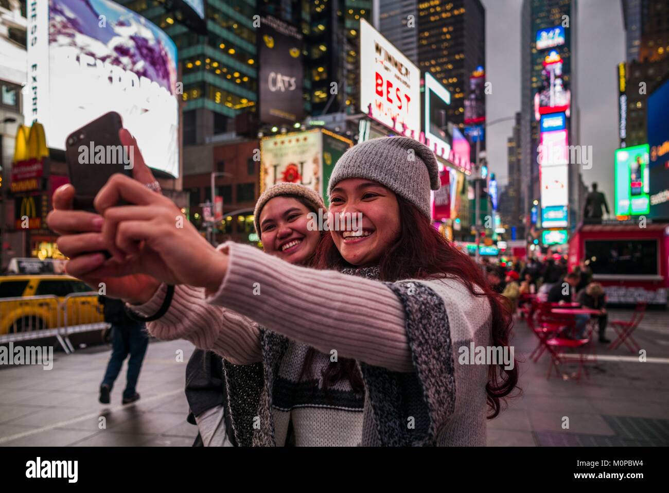 United States,New York,New York City,Mid-Town Manhattan,Times Square people Stock Photo