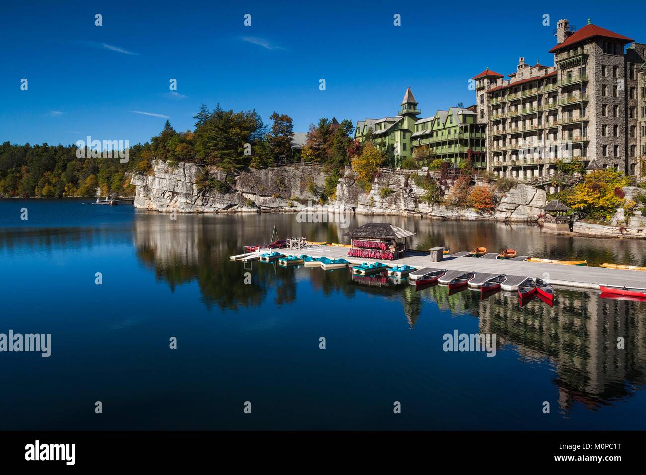 United States,New York,Hudson Valley,New Paltz,Mohonk Moutain House,historic hotel Stock Photo