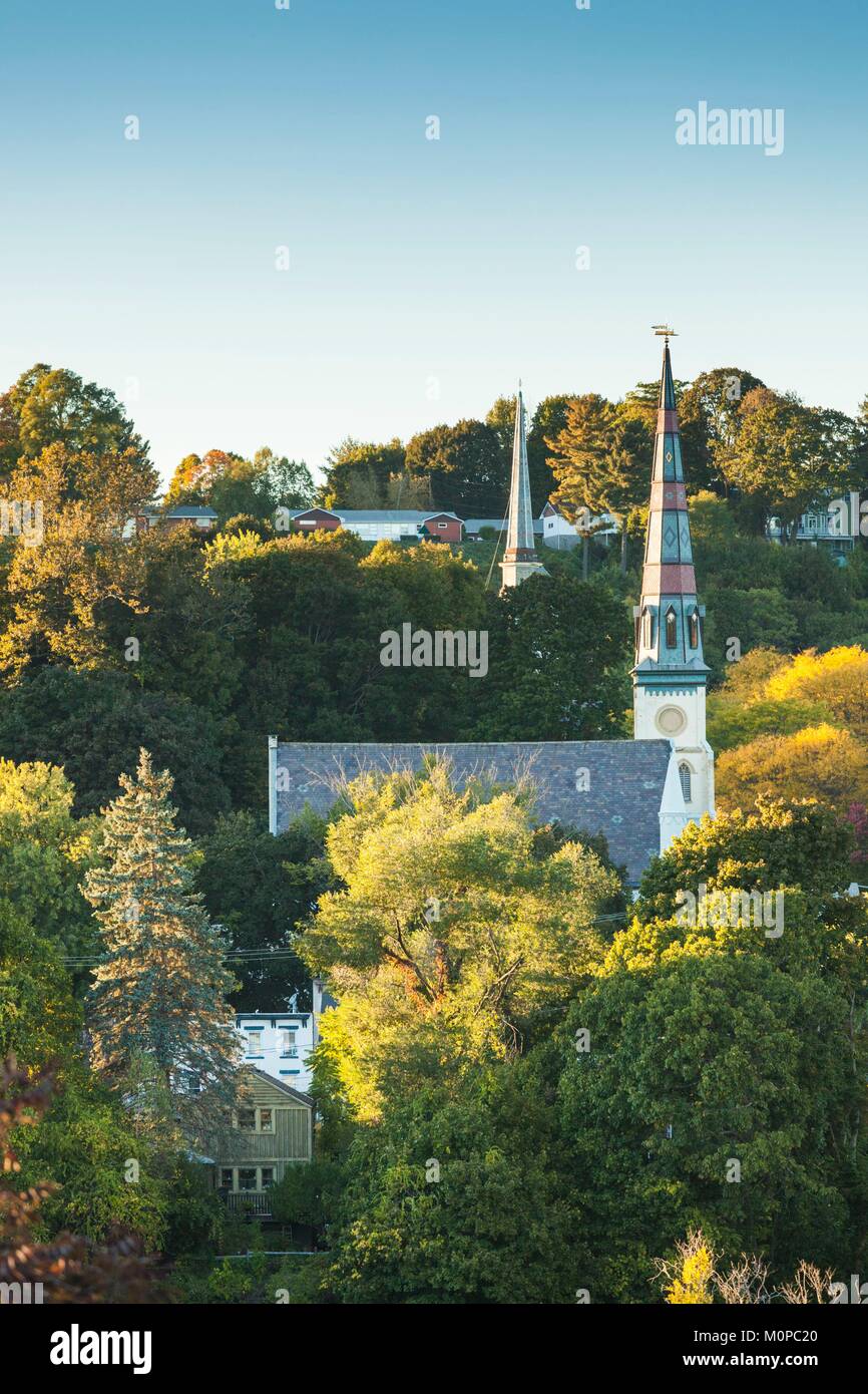 United States,New York,Hudson Valley,Kingston,Rondout Historic District,churches Stock Photo