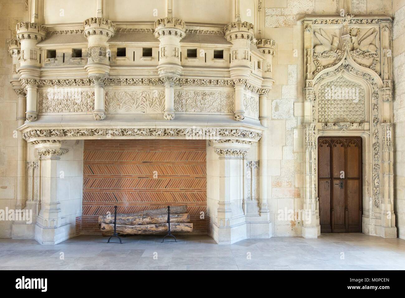 France,Cher,Bourges,Jacques Coeur palace,monumental chimney in the