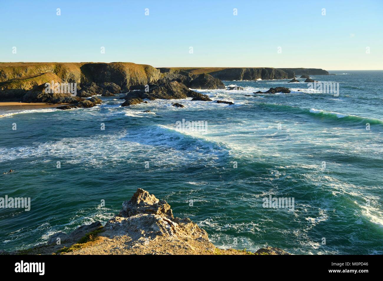 France,Morbihan,Belle Ile en Mer,the wild coast,along the GR340 between ...