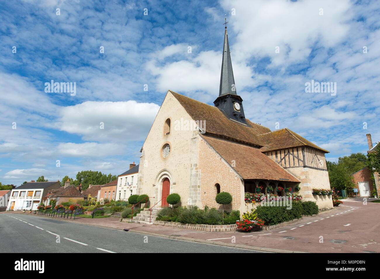 France,Loiret,Isdes,12th and 17th century Notre Dame d'Isdes church ...