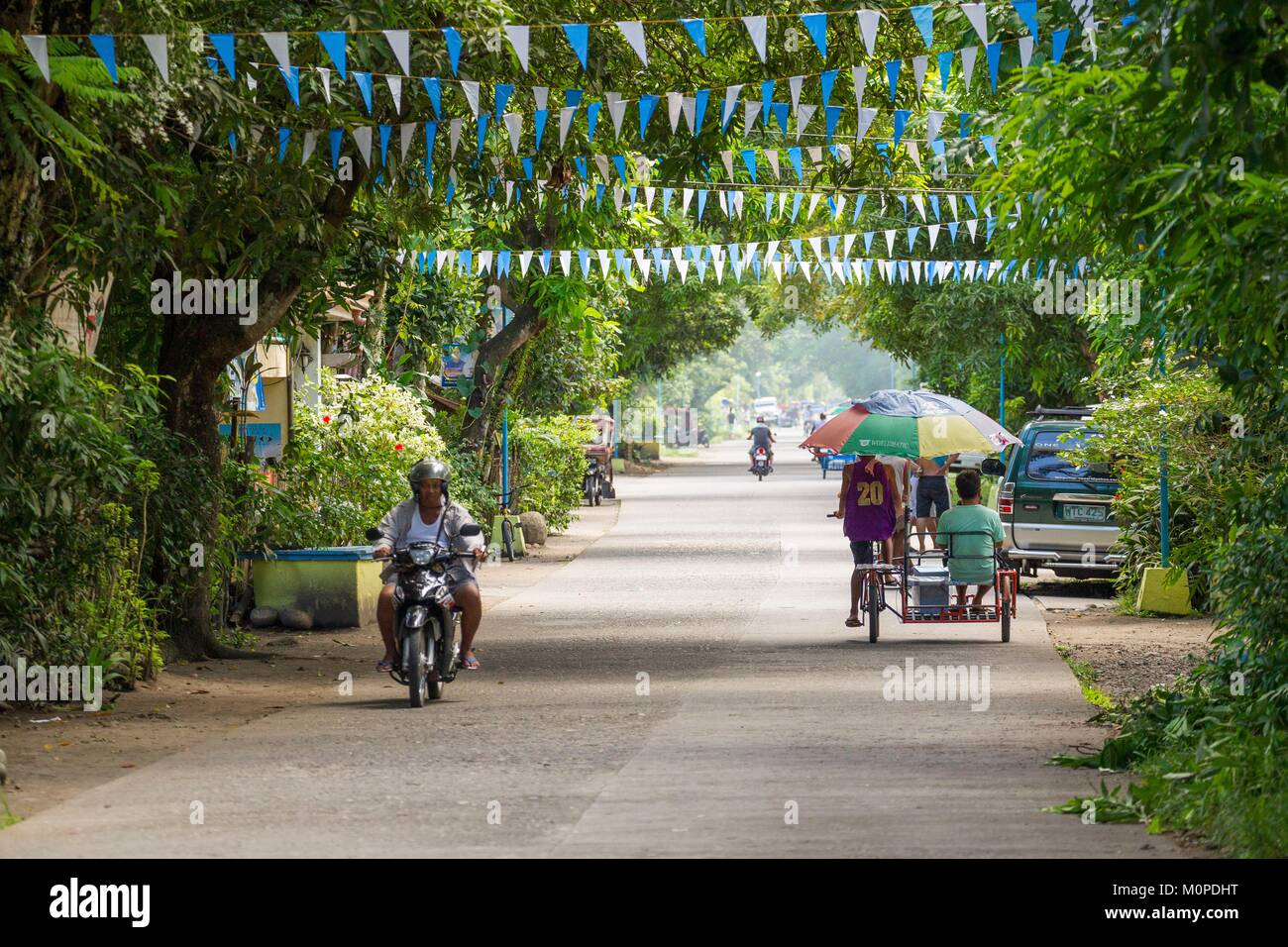 Philippines,Luzon,Camarines Sur Province,San Jose,tricycle on the street Stock Photo