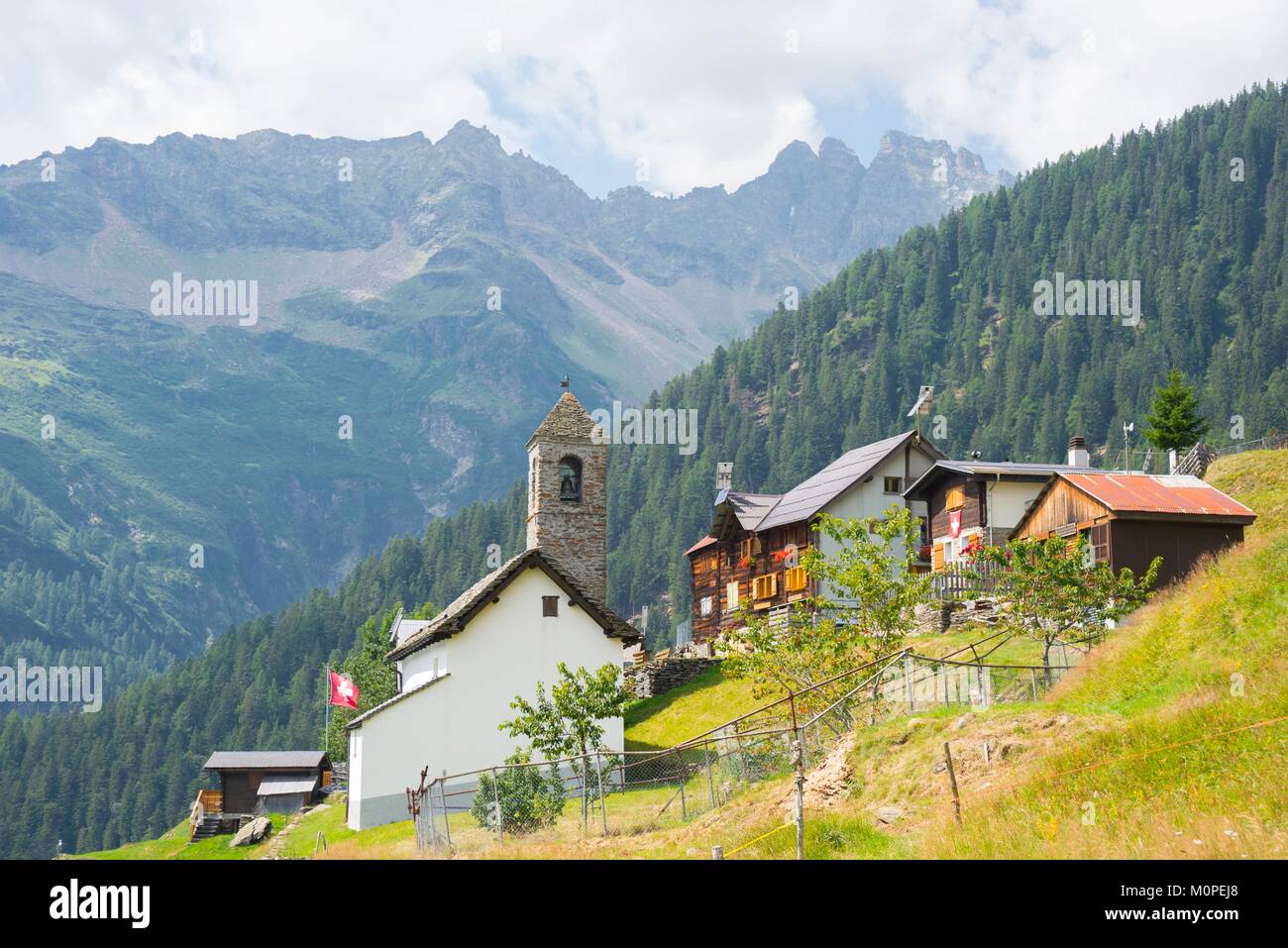 Switzerland,val Leventina,Cala village only accessible by foot after 1 hour uphill Stock Photo