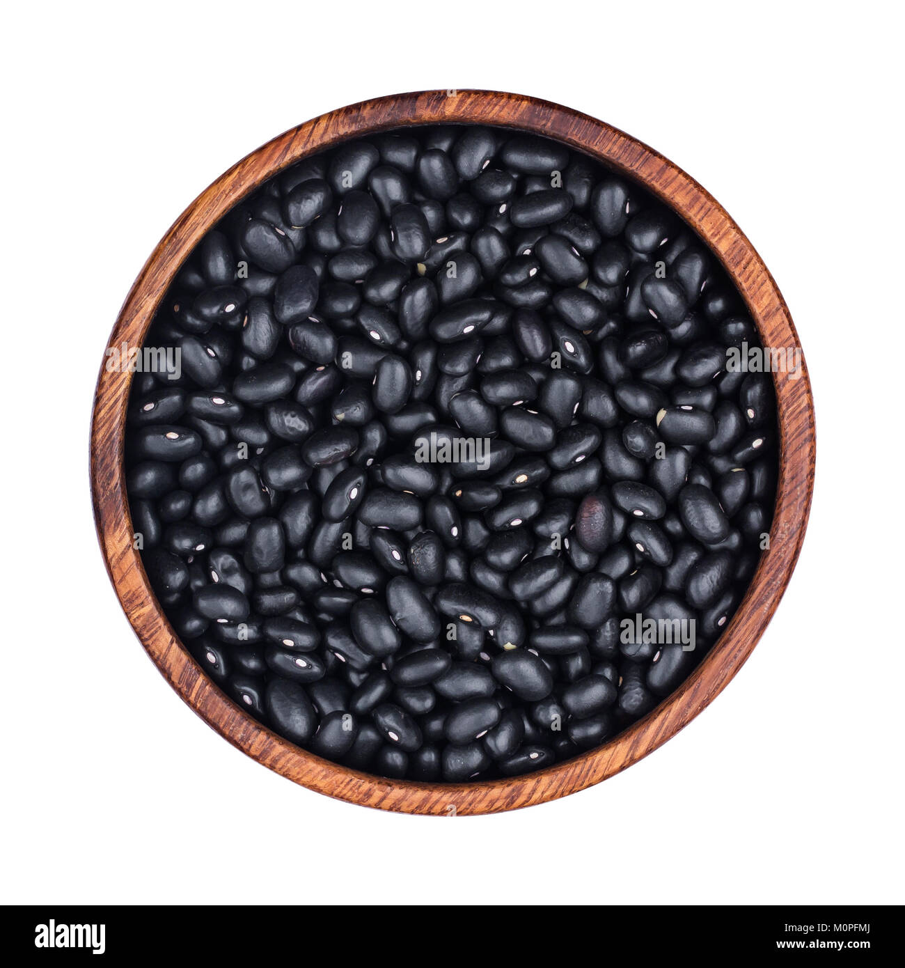 Black beans isolated on white background, top view Stock Photo