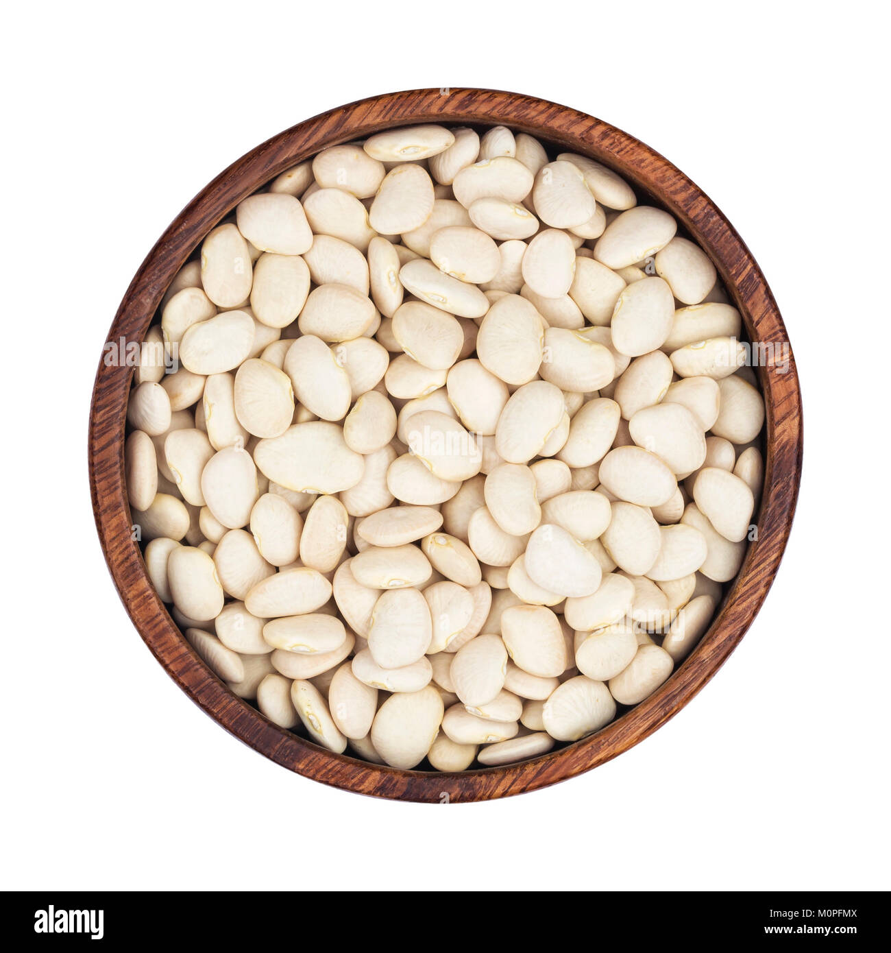 White beans isolated on white background, top view Stock Photo