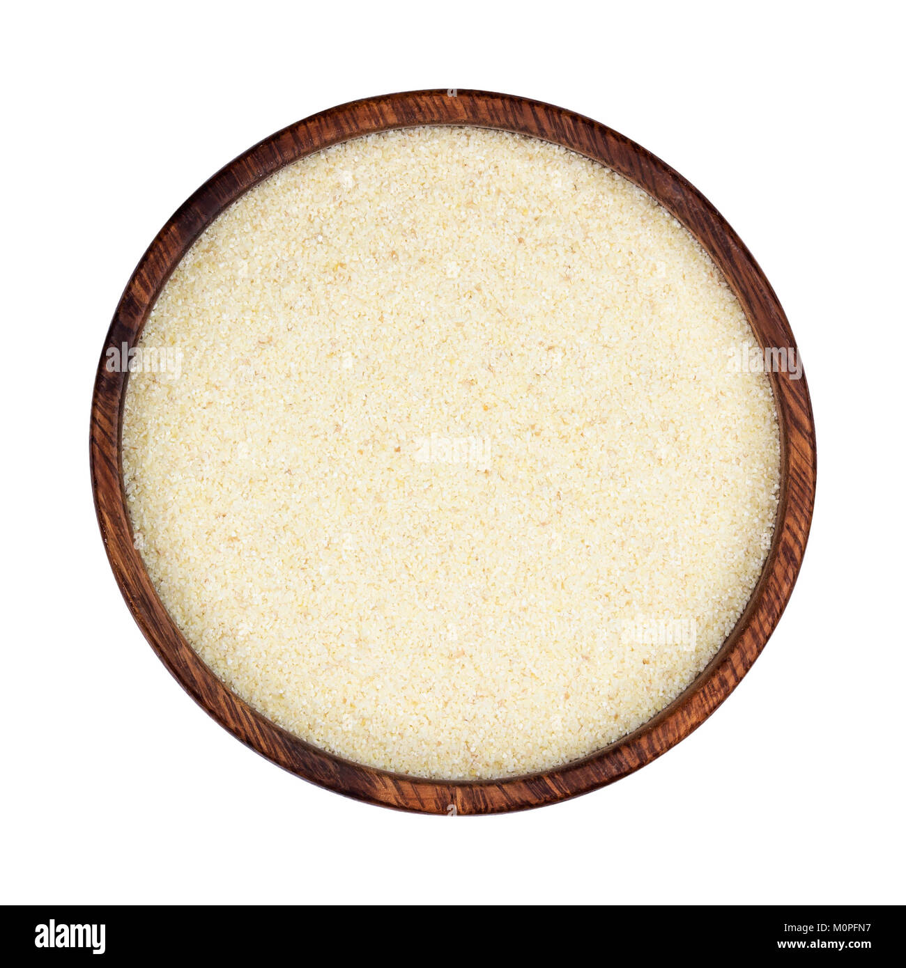 Semolina isolated on white background, top view Stock Photo