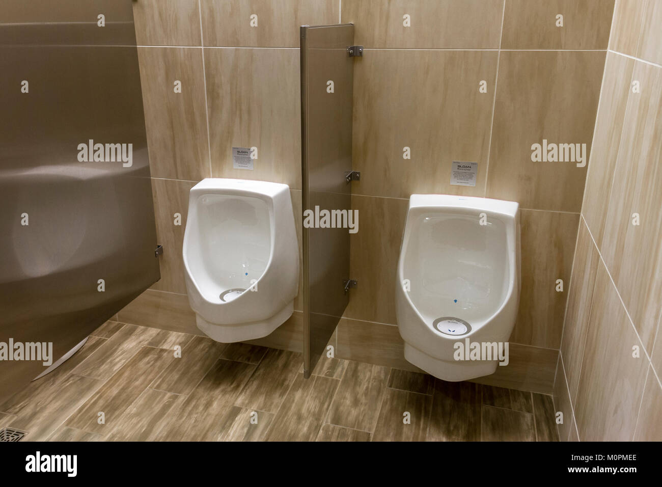 'Sloan' Waterfree system mens urinals in a public bathroom in Maryland