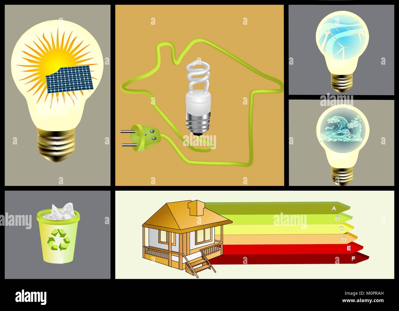 Alternative green energy concept panels Stock Vector Images - Alamy