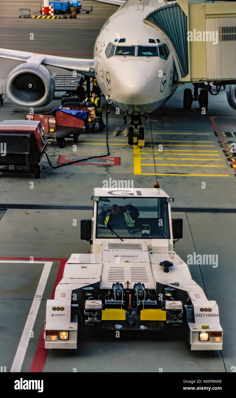 Jet airplanes on airport tarmac prepare for takeoff Stock Photo - Alamy