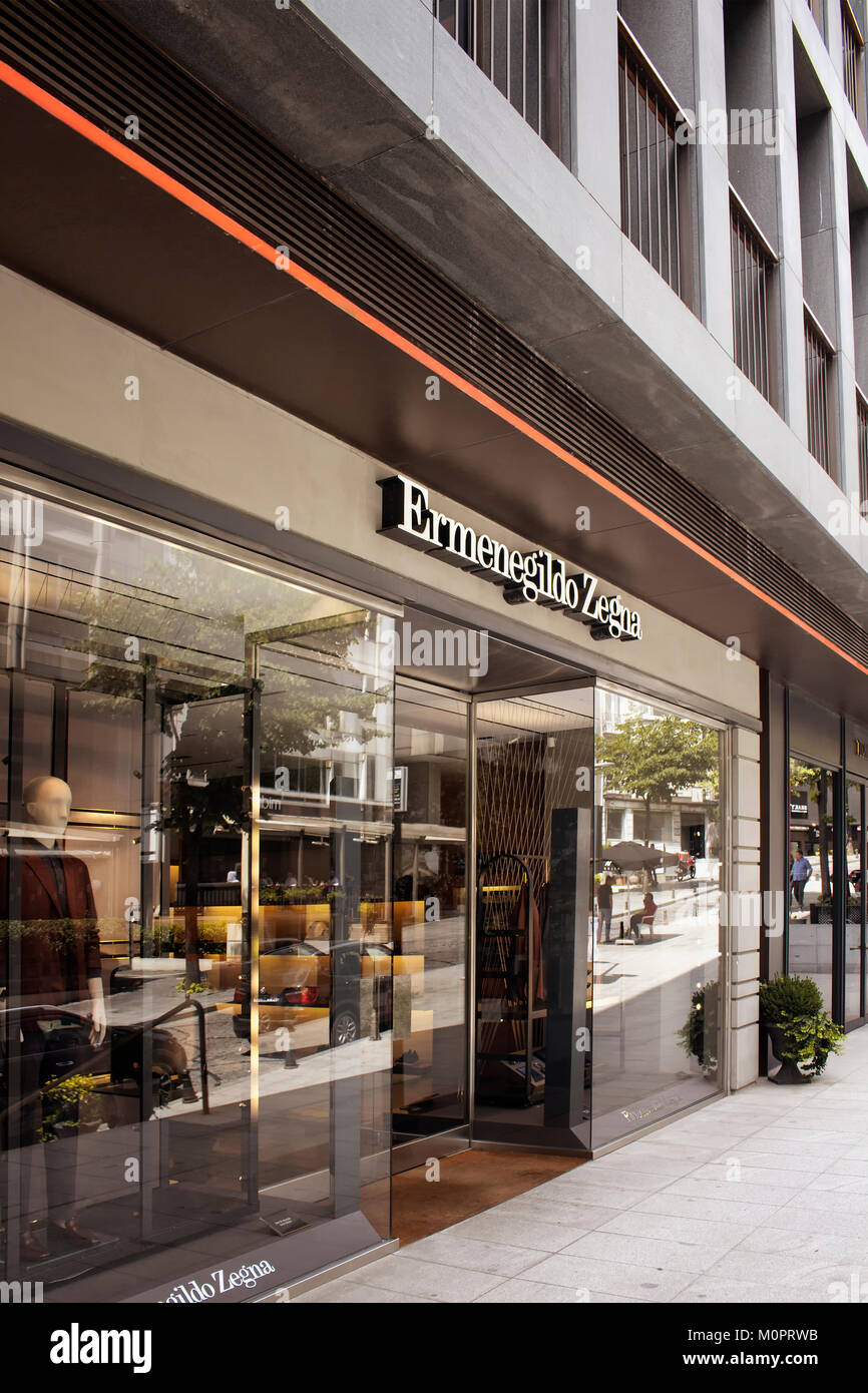 View of famous Italian fashion and luxury retail brand's store in Nisantasi / Istanbul that is a popular shopping and residential district. Stock Photo