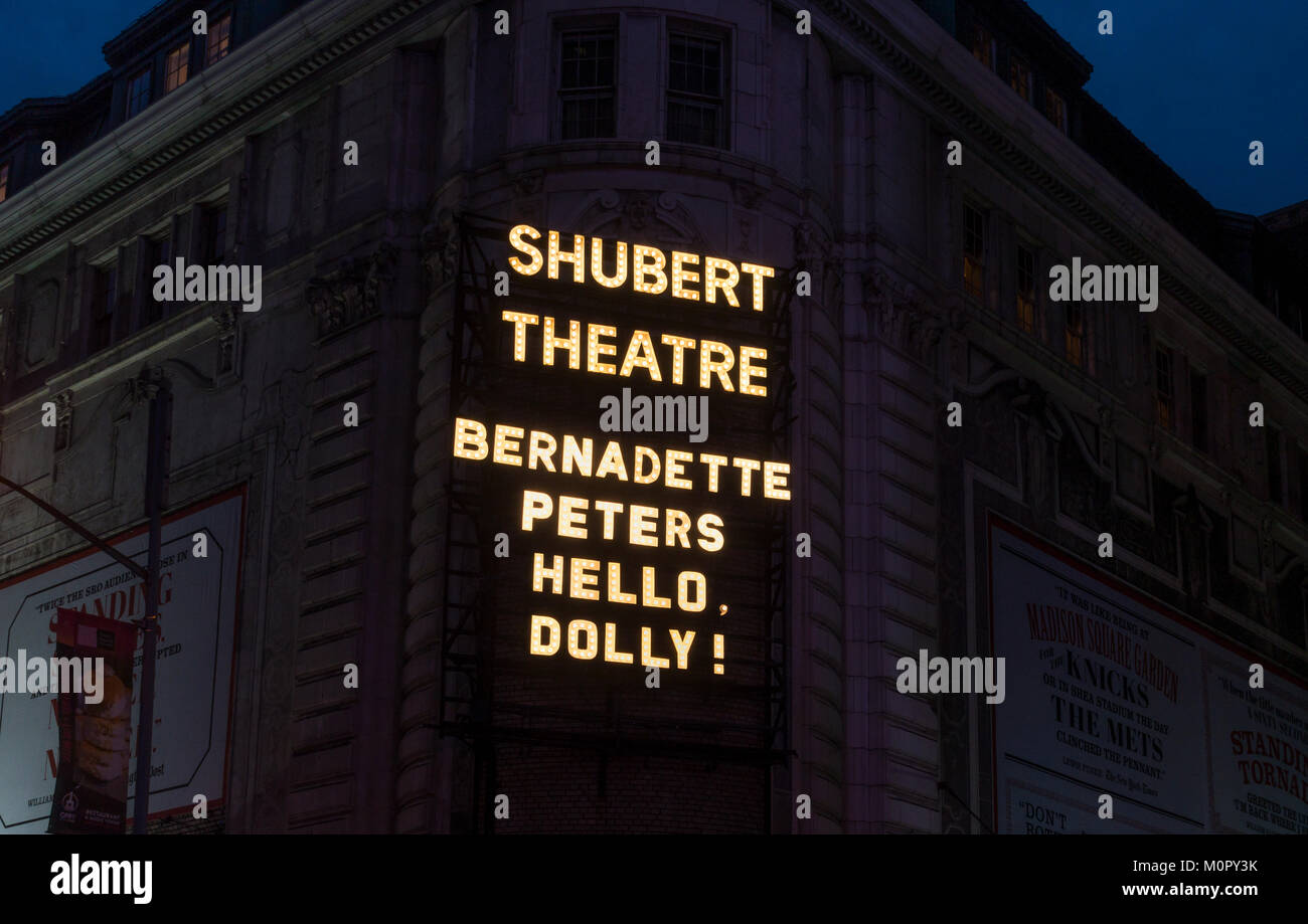 Hello, Dolly! staring Bernadette Peters at the Shubert Theatre in New York City Stock Photo