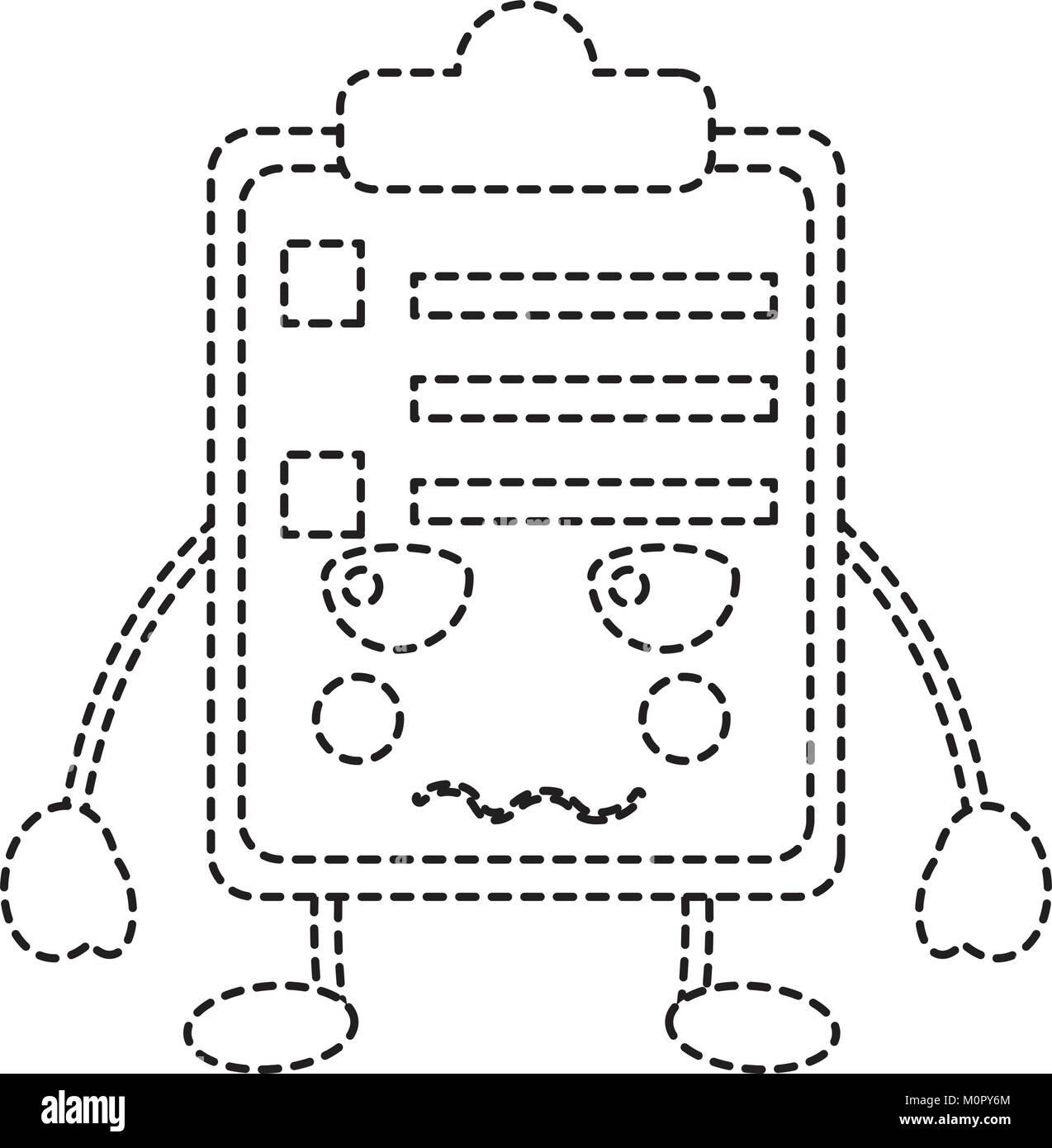 paper sad clipboard kawaii character cartoon Stock Vector Image & Art ...