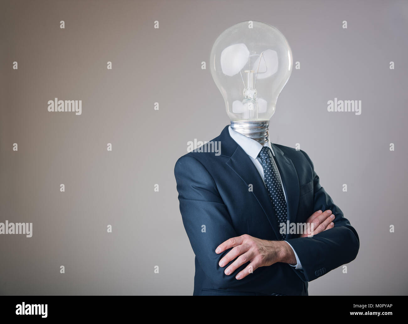 Light bulb head businessman hi-res stock photography and images - Alamy