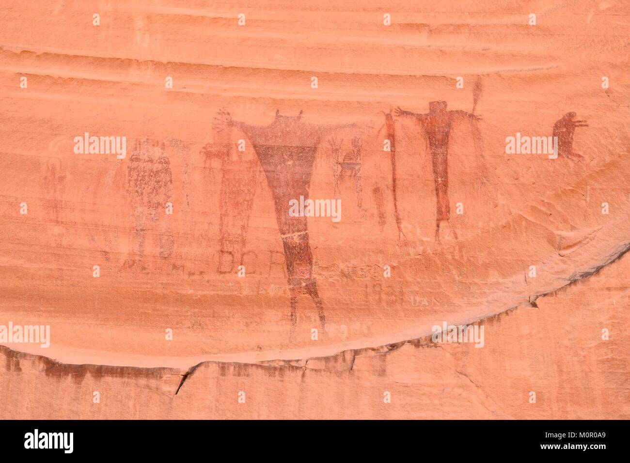 Ancient Fremont Pictograph located in Buckhorn Wash Utah Stock Photo