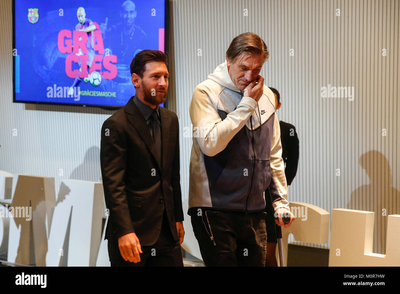 Leo Messi Pepe Costa During Javier Mascherano Atc Of Announces His Leaving Of Fc Barcelona After 8 Years On The Club In Barcelona On 24 January 2018 Credit Gtres Informacion Mas Comuniacion